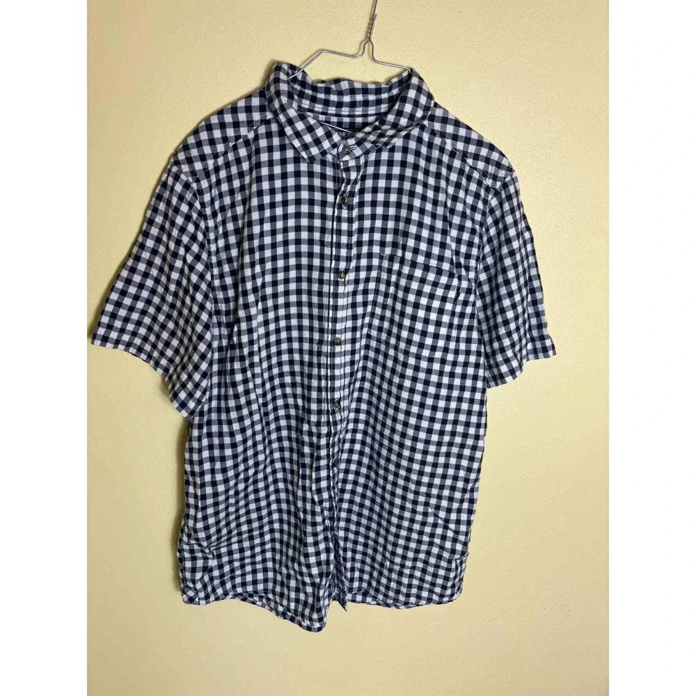 The North‎ Face Mens Shirt Size L Short Sleeve Button Up Checkered Plaid